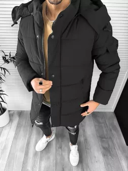 Geaca barbati de iarna, imblanita, neagra A71 57-2